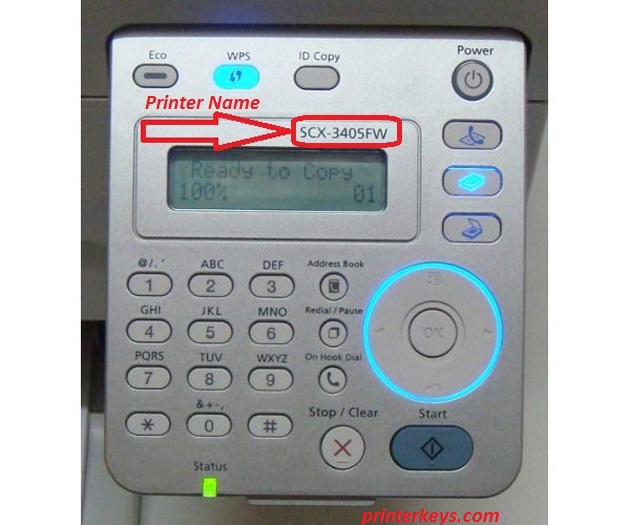 printer reset keys