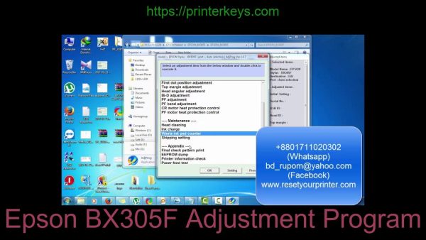 Epson BX305F Adjustment Program