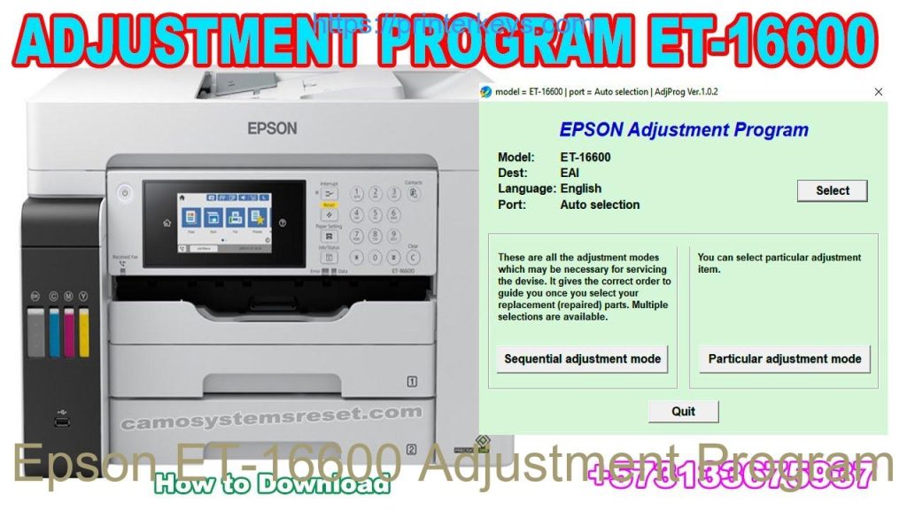 Epson ET-16600 Adjustment Program - Printer Keys