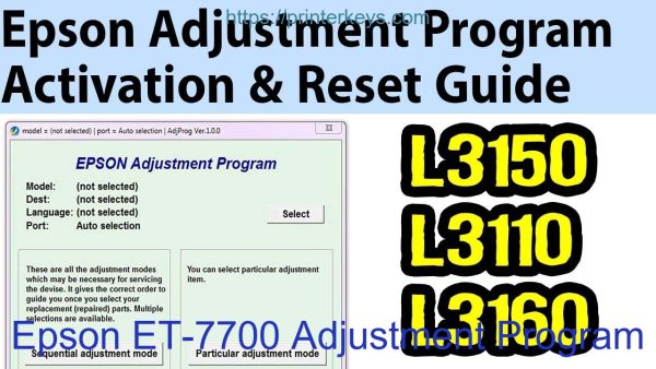 Epson ET-7700 Adjustment Program