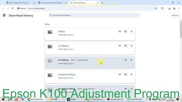 Epson K100 Adjustment Program