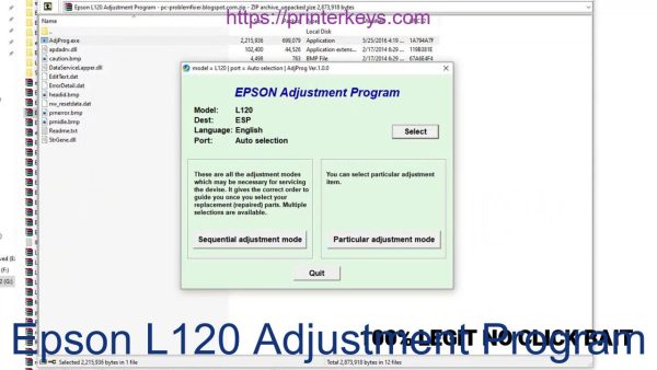 Epson L120 Adjustment Program