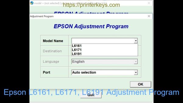 Epson L6161, L6171, L6191 Adjustment Program