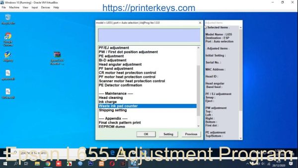 Epson L655 Adjustment Program