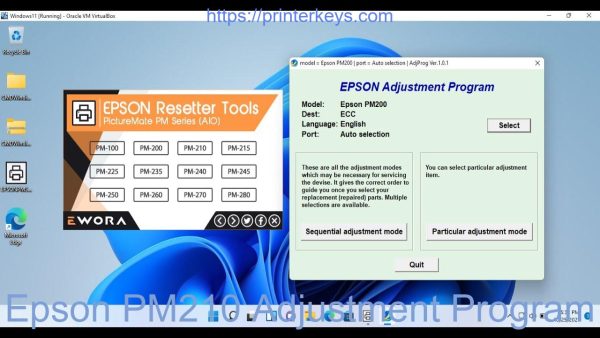 Epson PM210 Adjustment Program