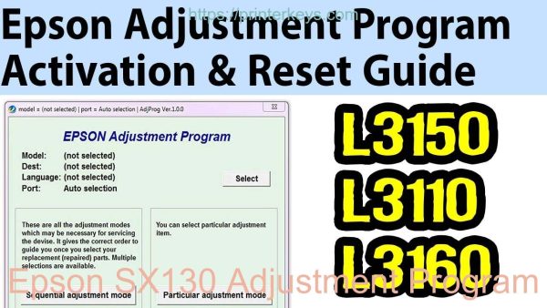 Epson SX130 Adjustment Program