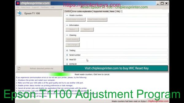 Epson T1100 Adjustment Program