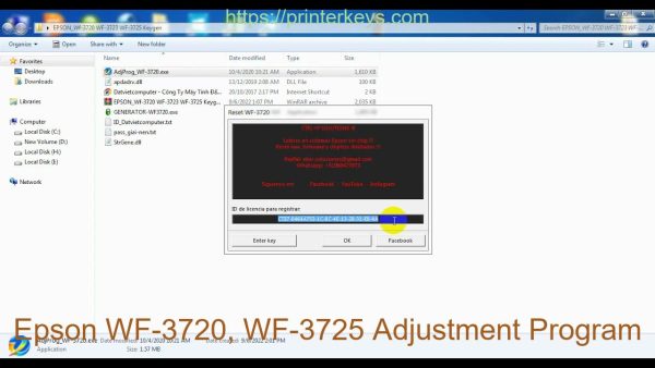 Epson WF-3720, WF-3725 Adjustment Program