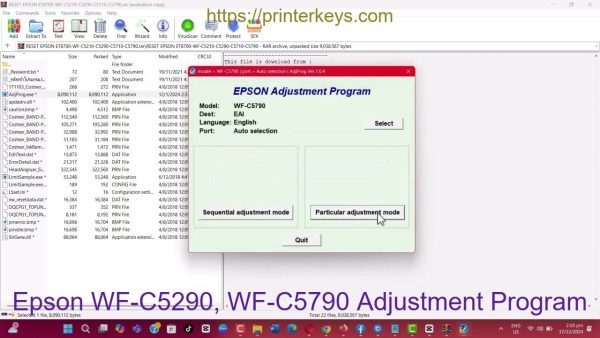 Epson WF-C5290, WF-C5790 Adjustment Program