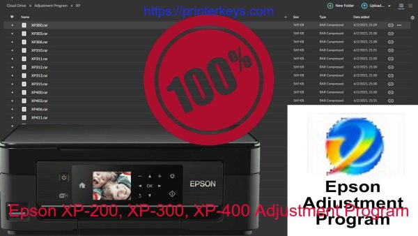 Epson XP-200, XP-300, XP-400 Adjustment Program