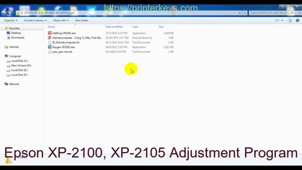 Epson XP-2100, XP-2105 Adjustment Program